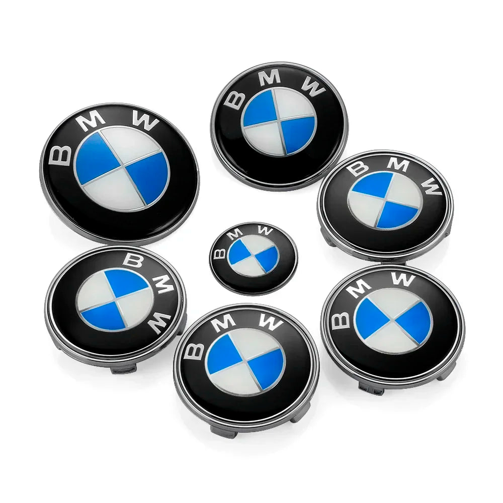 Emblemas BMW Premium 7 Peças - E90 E60 X1 X3 X5 X6 F30 G30 - Visual Exclusivo Fibra Carbono