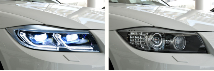 Par de Farol LED Modificado para BMW Série 3 E90 (2005-2012)