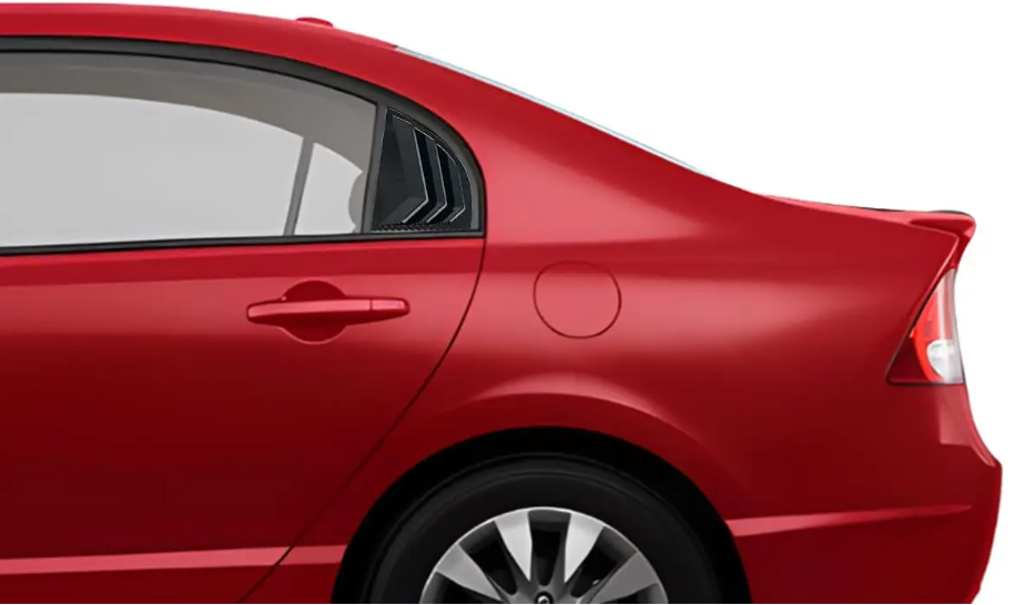 Windows Vents para Honda Civic G8 2006 a 2015 — Estilo Fibra de Carbono, Preto Brilhante ou Fosco