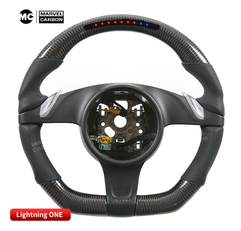 Volante de Fibra de Carbono com LED Controlável via APP para Porsche Cayenne