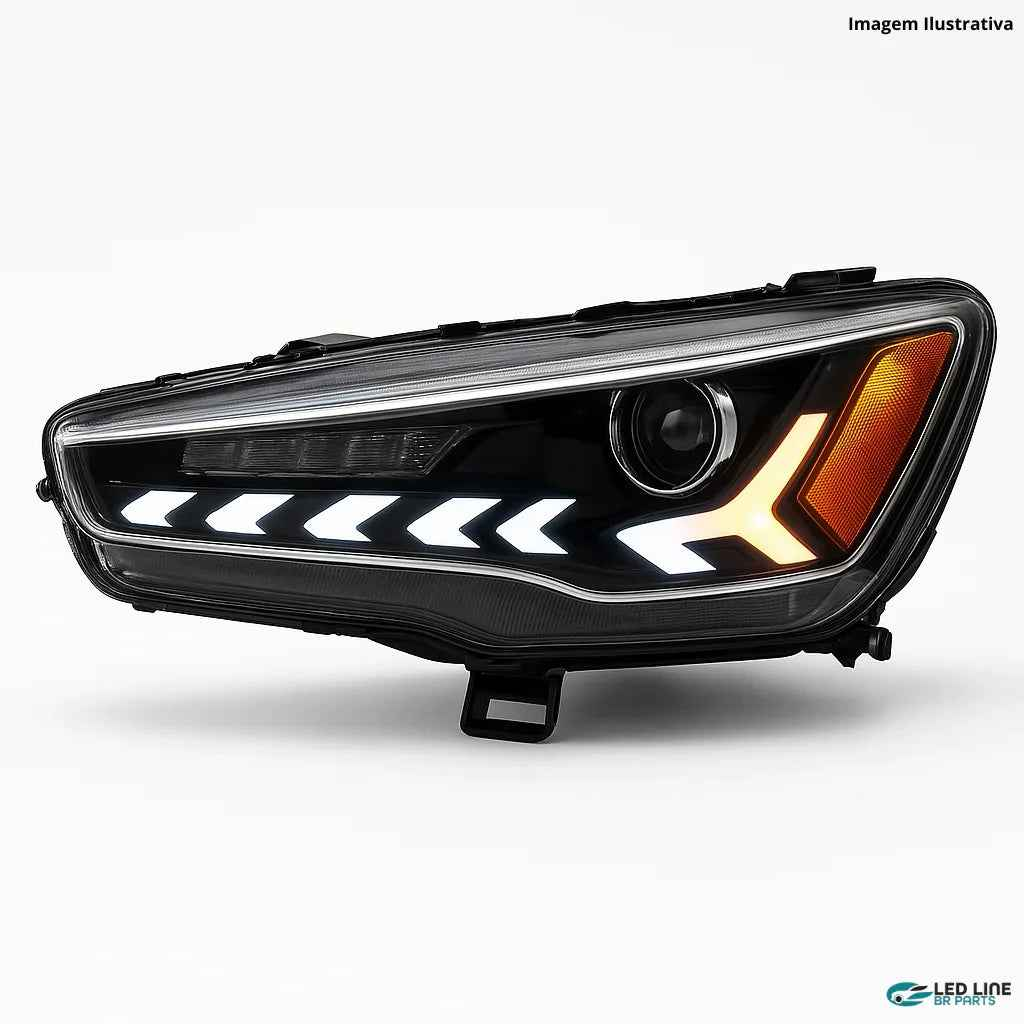 Par de Faróis LED para Mitsubishi Lancer EVO-X (2008-2018) – Peças de Tuning e Estilo Automotivo