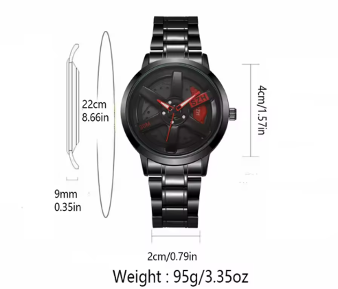 Relógio Masculino Rodas que Giram – Estilo e Exclusividade