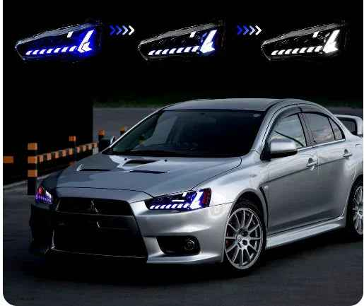 Par de Faróis LED para Mitsubishi Lancer EVO-X (2008-2018) – Peças de Tuning e Estilo Automotivo