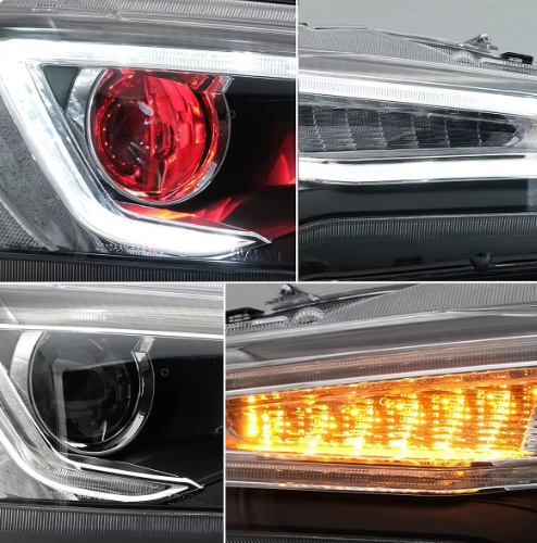 Faróis LED para Mitsubishi Lancer e EVO X 2008-2020 - DRL com Sinal de Giro Sequencial