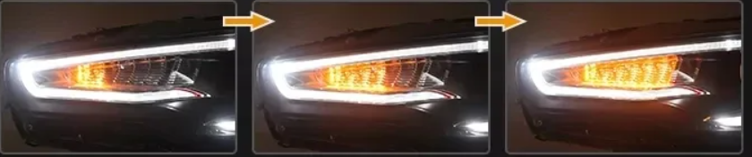 Faróis LED para Mitsubishi Lancer e EVO X 2008-2020 - DRL com Sinal de Giro Sequencial