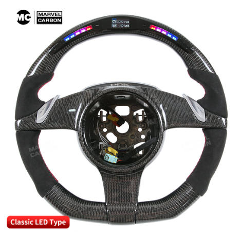 Volante de Fibra de Carbono com LED Controlável via APP para Porsche Cayenne