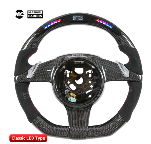 Volante de Fibra de Carbono com LED Controlável via APP para Porsche Cayenne