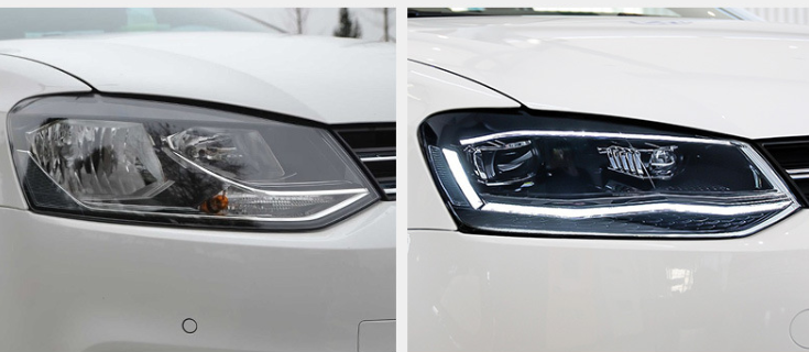 Faróis LED com Lente para Volkswagen Polo (2011-2018)