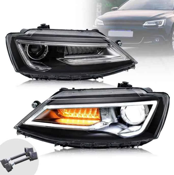 Farol Jetta DRL com Seta Sequencial - Visual Premium e Iluminação| LED Line BR Parts