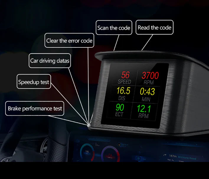 Display HUD OBD2 P10 PRO - Computador de Bordo Digital | Led Line BR Parts